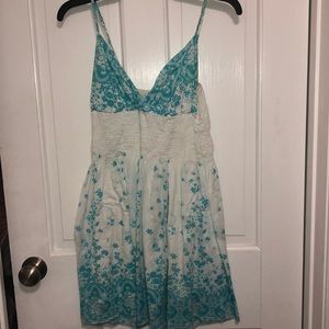 Blue and white flowered dress